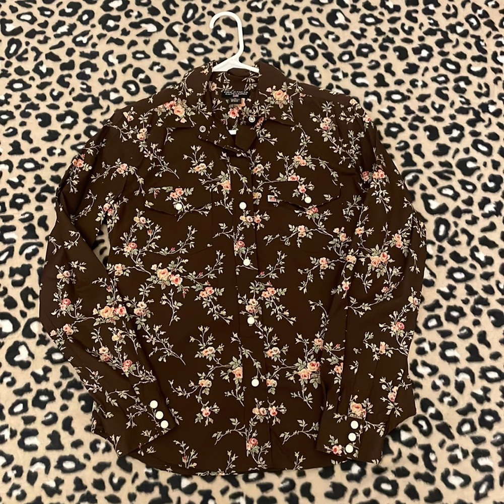 Ralph Lauren floral pearl snap shirt.